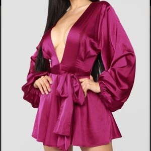 Magenta satin romper